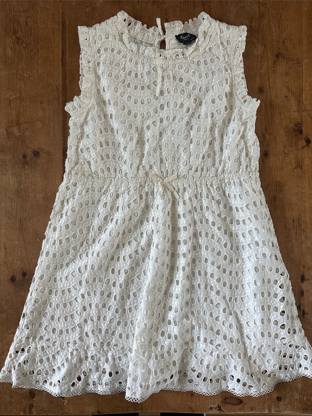 BARDOT JUNIOR TEEN WHITE EYELET SLEEVELESS DRESS US 16
